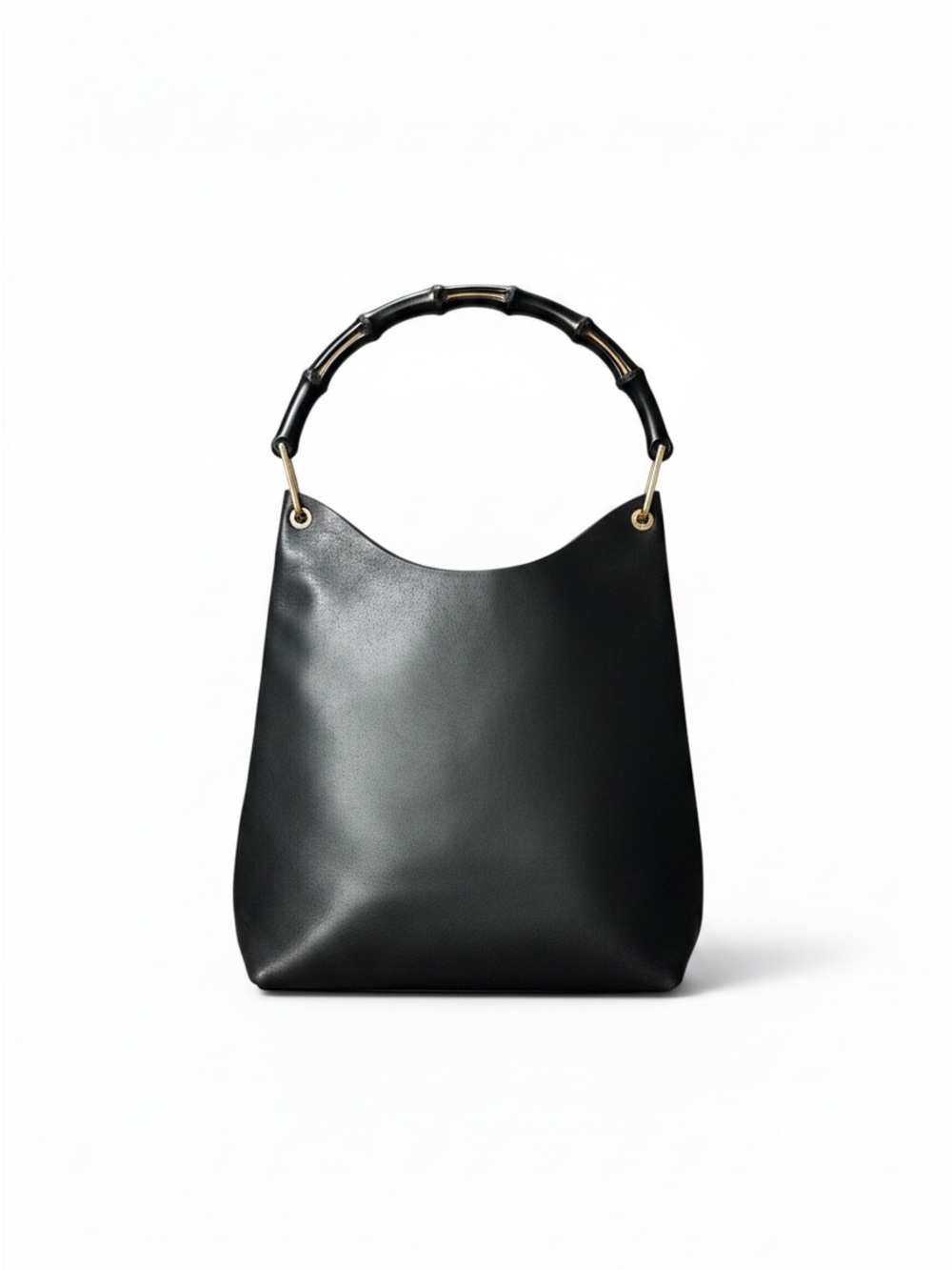 GUCCI Diana Black Bamboo Top Handle Hobo Bag Tom Ford Era Leather MATCHING POUCH